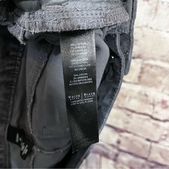 White House Black Market Gray Velvet Skinny Zipper Hem Pants - Picture 9 of 9